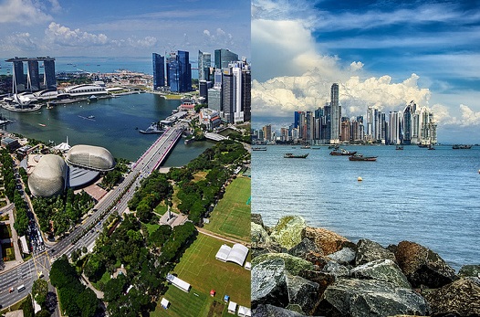 Singapore (left) and Panama City (right) / William Cho and Jim Nix / Flickr / Creative Commons