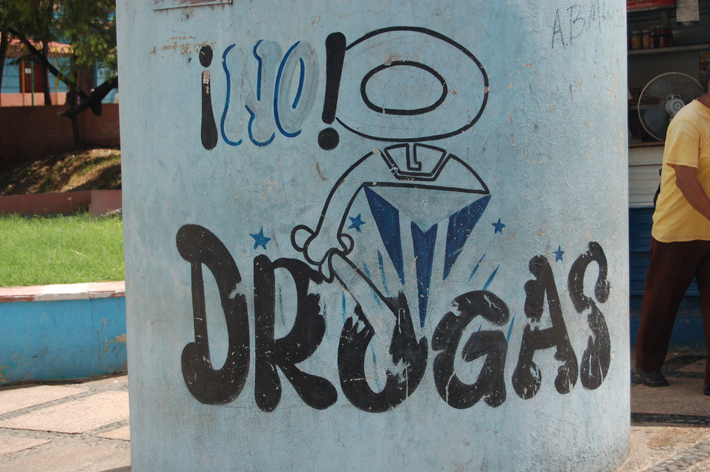 A graffiti street sign