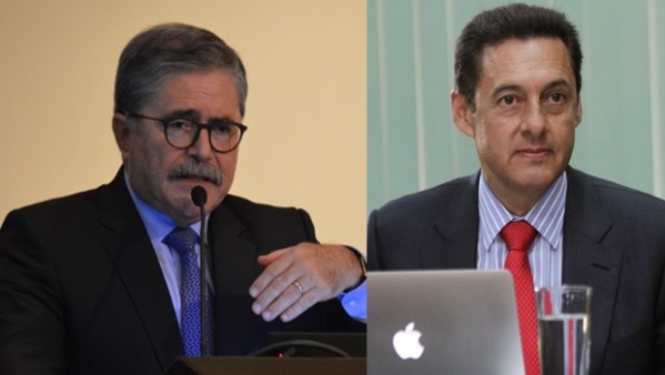 Two boring men look out into space