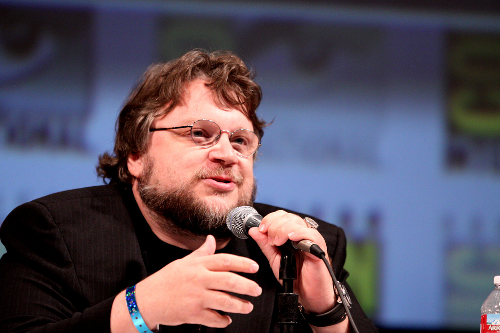 Guillermo del Toro speaks on a panel