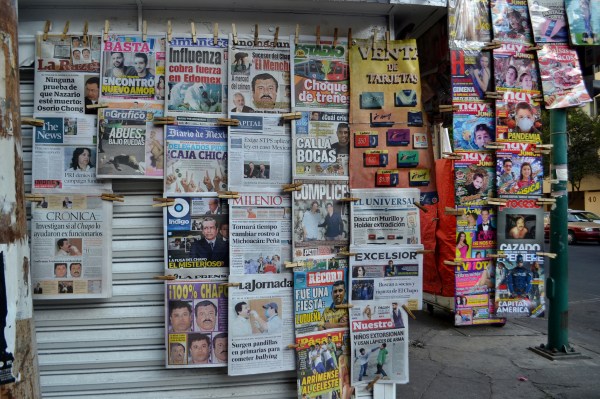 Newspaper stand in Mexico City