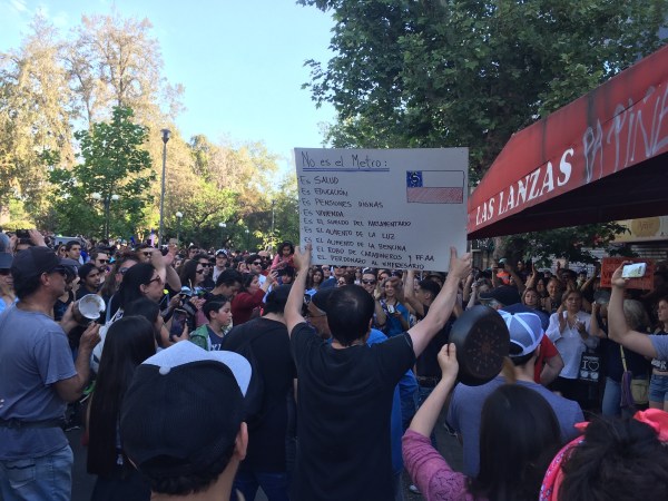 Protesters in Chile