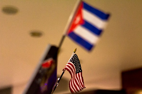 Flags of U.S. and Cuba