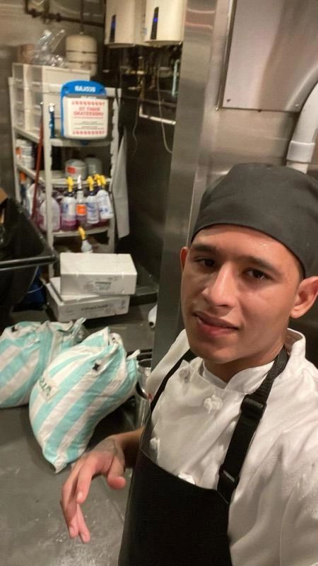 Julio Zambrano working in a kitchen in North Carolina