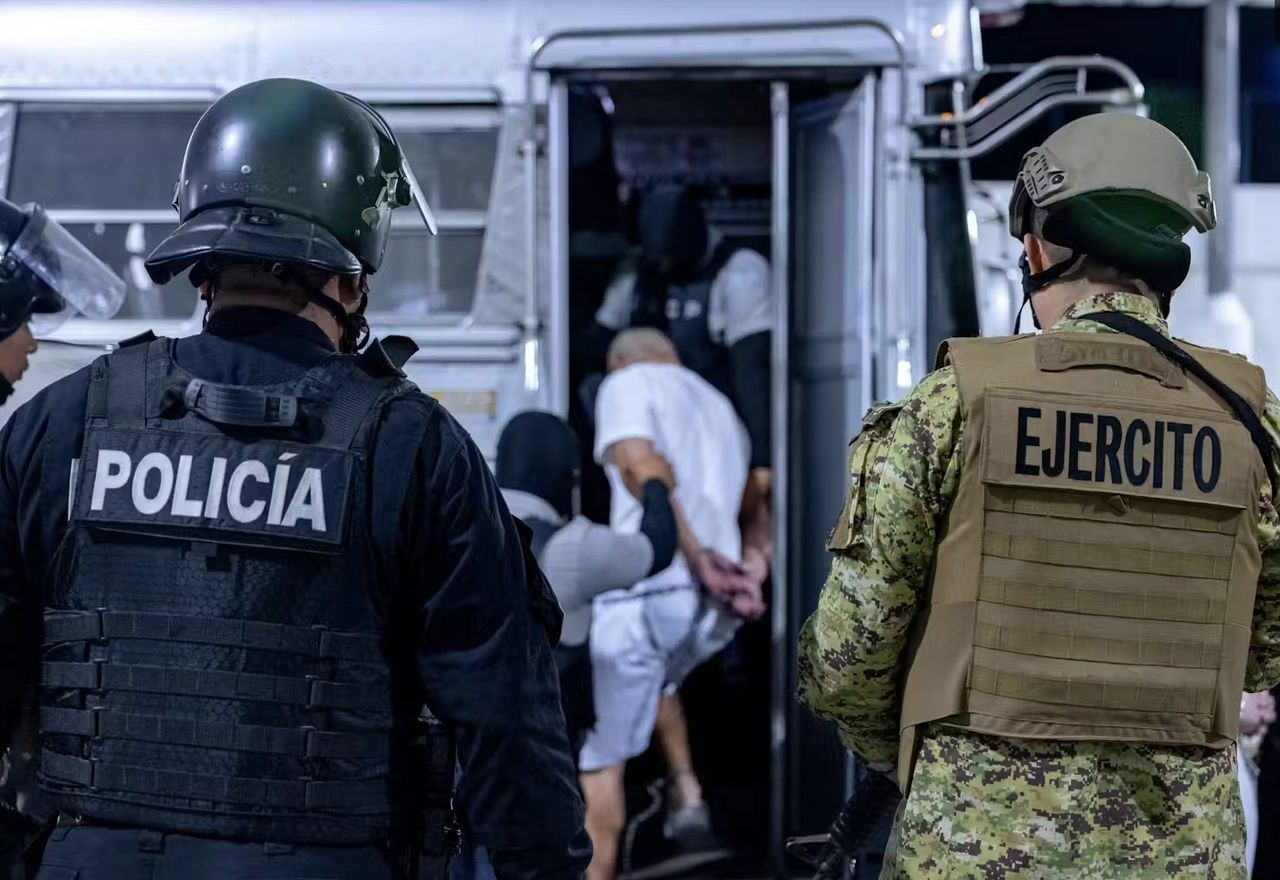 Venezuelan immigrants deported from the U.S. arrived in El Salvador in March 2025. El Salvador Press Presidency Office/Anadolu via Getty Images